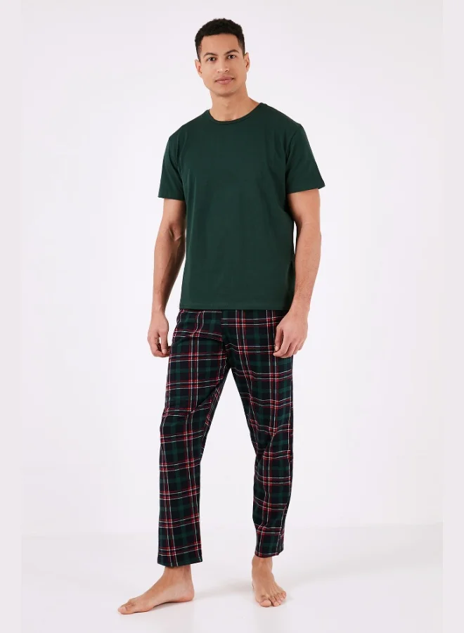 Buratti  Buratti Plaid Cotton Regular Fit Short Sleeve Pajama Set Men's Pajama Set 6572006 for Men | Best Price UAE