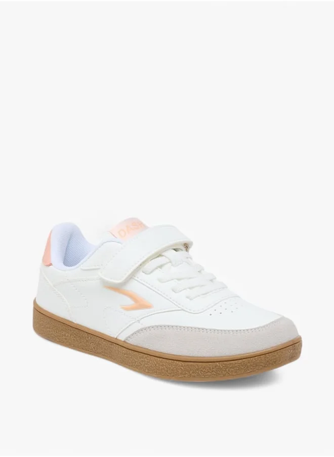 Dash Girls Panelled Sneakers with Hook and Loop Closure