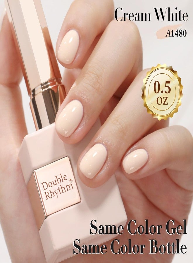 Double Rhythm 15ML Gel Polish Pure Sheer Same Color Same Bottle Soak Off Gel Polish Art Manicure Salon DIY at Home for Women (Cream White-A1480) - Image 3