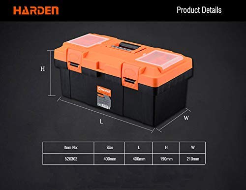 Harden Professional Reinforced Plastic Moulding Tool Box with Transparent Accessories Storage Box and Isolation Tray (35.5 X 18 X 18.5 cm) - 520301 - Image 2