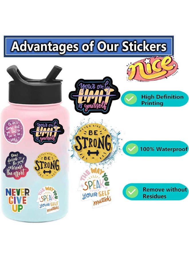 50Pcs Inspirational Words Stickers Pack, Motivational Quote Stickers for Teens and Adults, Vinyl Decals for Water Bottles Laptop Phone Case - Image 2