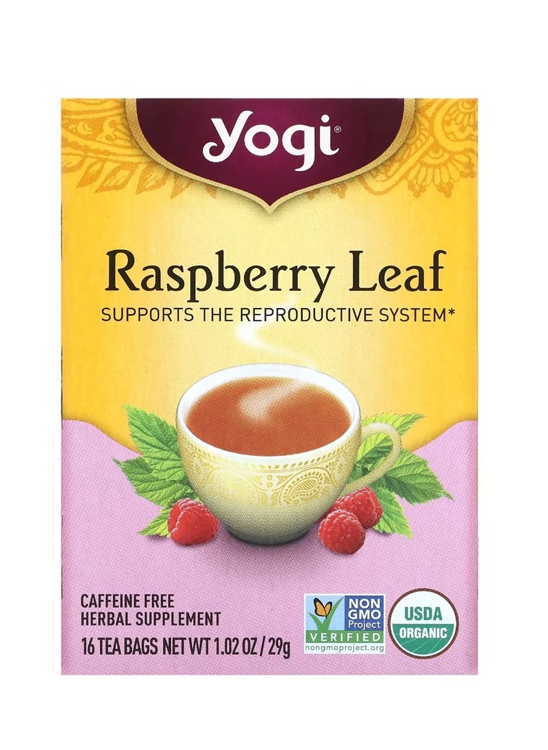 Yogi Tea Raspberry Leaf Caffeine Free 16 Tea Bags 1.02 oz (29 g)  - Image 1