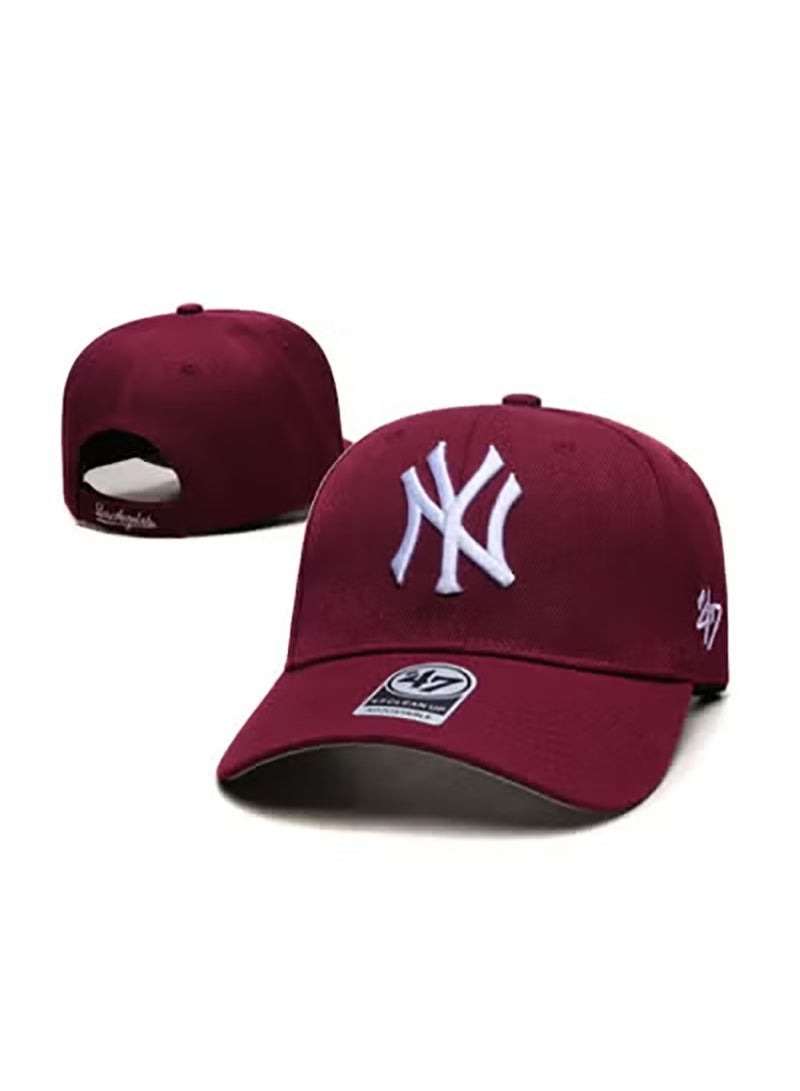 NEW ERA Burgundy New York Yankees Classic Baseball Cap, NY Logo Embroidery 