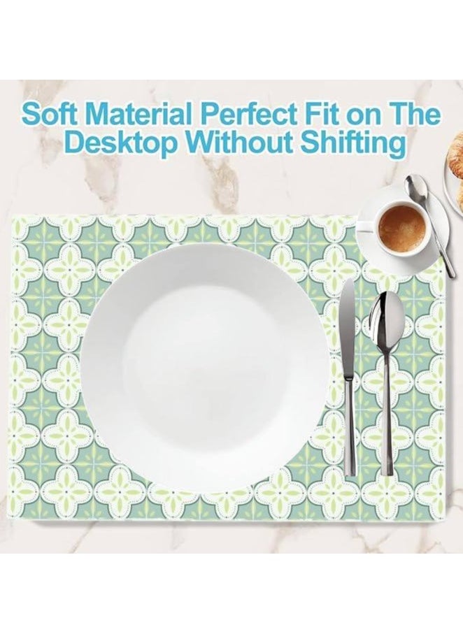 LESTER LESTER Kitchen Drying Mat, Water Absorbant Super Absorbent Kitchen dryer Mat, Quick Drying Bathroom Carpet, Non-slip Entrance Doormat Diatom Leather Skin Floor Mats Home Decor Set Rectangle Shape Green Pattern Design Green Color 50x80cm  - Image 4
