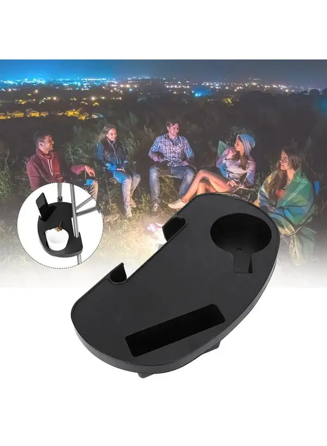 Zero Gravity Chair Cup Holder With Phone Slot 12 Inch Wide Black Plastic Tray - Image 1