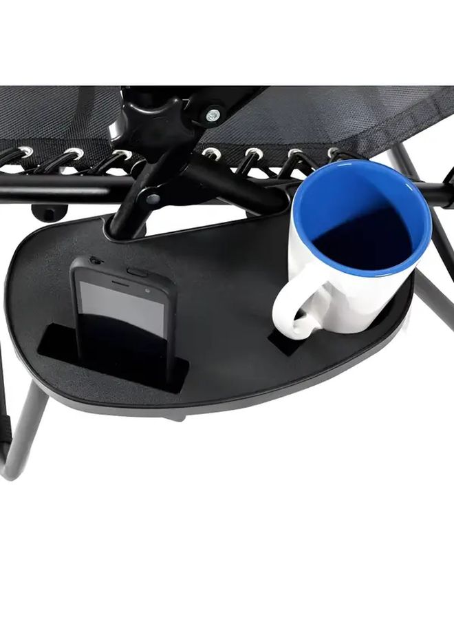Zero Gravity Chair Cup Holder With Phone Slot 12 Inch Wide Black Plastic Tray - Image 5