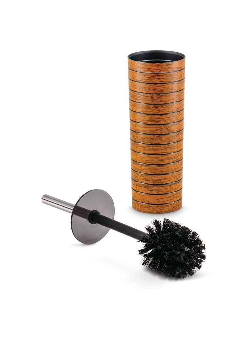 Freelance Freelance Miami Polystyrene Toilet Brush & Holder, Bathroom Cleaner (Dark Wood)  - Image 2