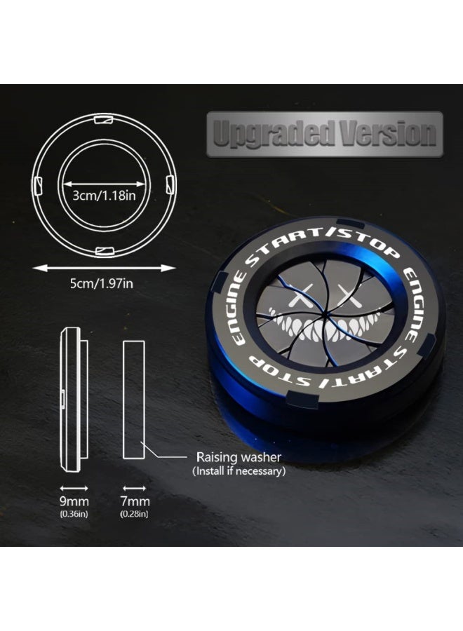 2 Pieces Turn Push Start Button Covers with Smiling Devil Design, Auto Accessories Engine Start Stop Button Covers, Motorcycle Ignition Key Switch Covers (Black and Red) - Image 2