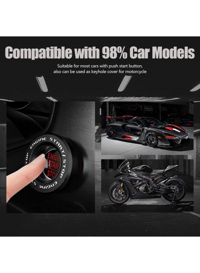 2 Pieces Turn Push Start Button Covers with Smiling Devil Design, Auto Accessories Engine Start Stop Button Covers, Motorcycle Ignition Key Switch Covers (Black and Red) - Image 4
