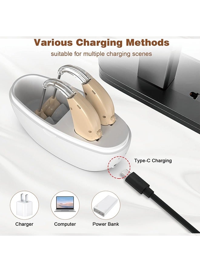 Hearing Aids, Hearing Aids for Seniors with Noise Cancelling and Volume Control, Rechargeable Hearing Aids for Hearing Loss with Charging Case - Image 3