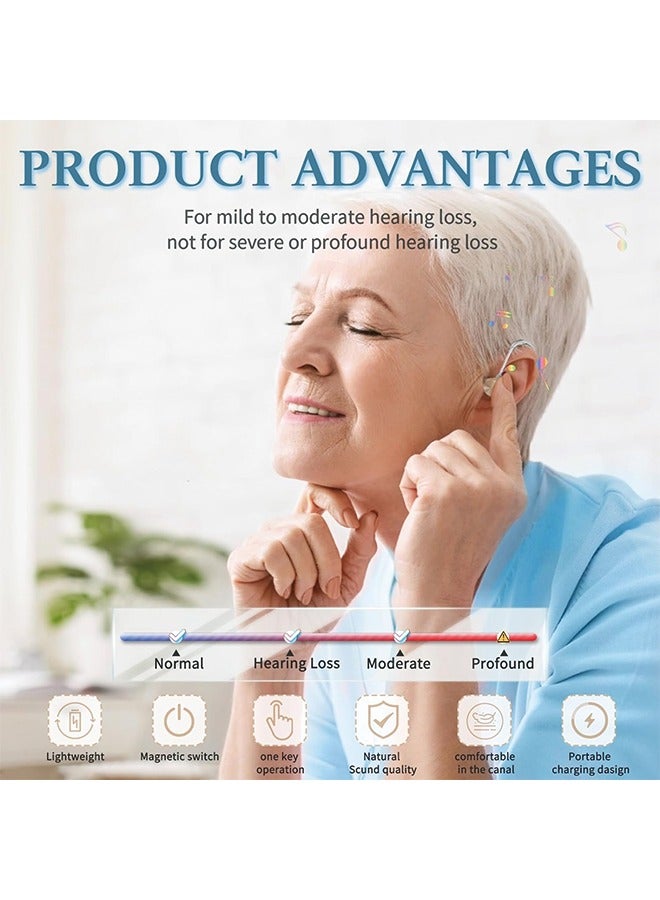 Hearing Aids, Hearing Aids for Seniors with Noise Cancelling and Volume Control, Rechargeable Hearing Aids for Hearing Loss with Charging Case - Image 4