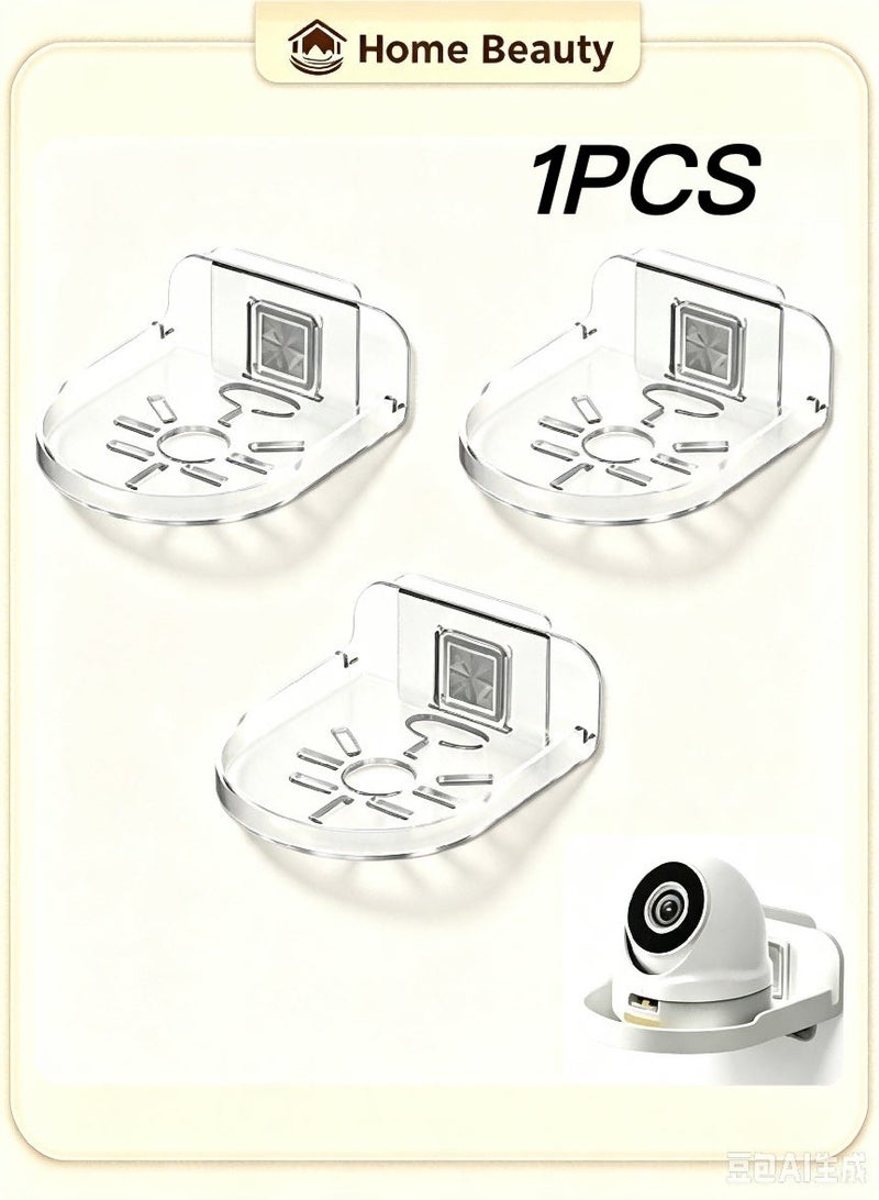 1 Set of Camera Shelf for Security Cameras, ABS Wall Camera Holder for Baby Monitors, Speakers, Universal Surveillance Cameras Holder (Transparent) - Image 1