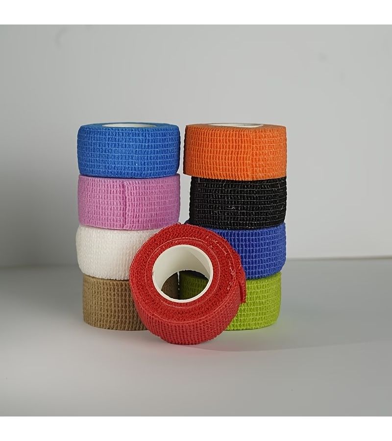Black Elastic Athletic Tape 3 Pcs Non Woven Fabric For Ankle Wrist Knee Support - Image 1