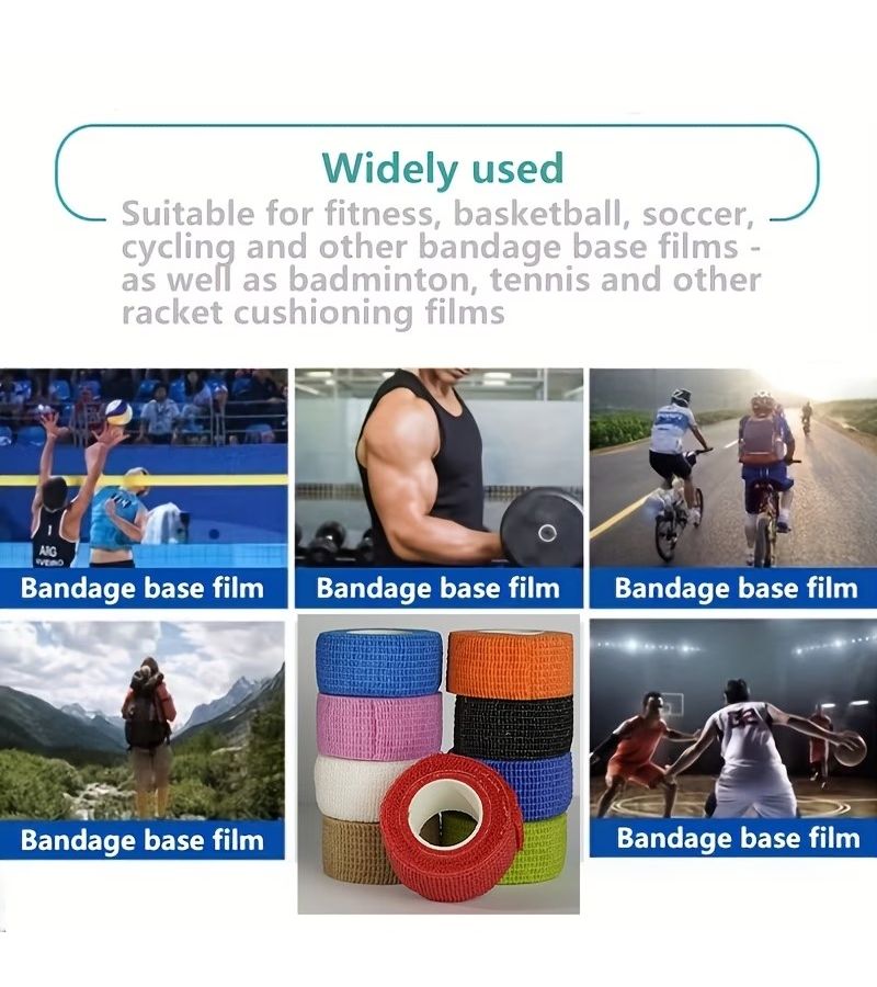 Black Elastic Athletic Tape 3 Pcs Non Woven Fabric For Ankle Wrist Knee Support - Image 4