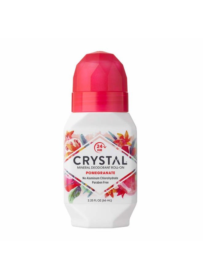 CRYSTAL ESSENCE Crystal Mineral Deodorant Roll-On, Pomegranate, 2.25 fl oz (Pack of 12)  - Image 1