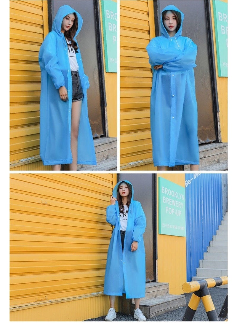 للجنسين للجنسين للسفر في الهواء الطلق مقاوم للماء مقنع الرباط سترة واق من المطر ملابس واق من المطر - Image 4