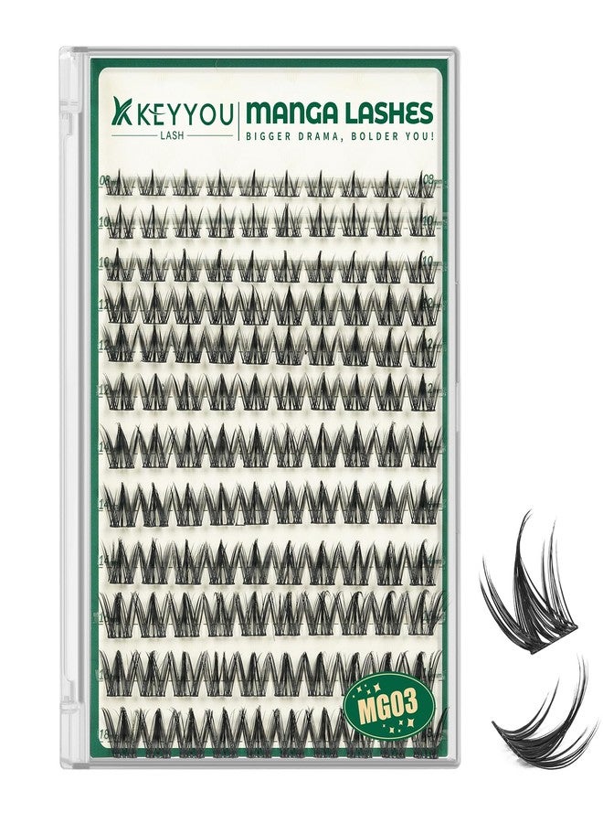 KEYYOULASH Manga Lash Clusters 8-18mm Fairy Eyelash Clusters Natural DIY Lash Extension Wispy with Soft Thin Band(MG03) - Image 1