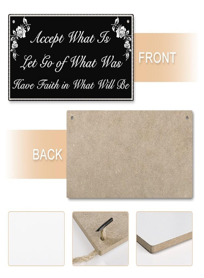 Henntile Accept What is Let Go of What Was Have Faith in What Will Be Hanging Sign Decorative Wood Sign Home Decor Wood Door Sign Plaque 12" x 6" - Image 5