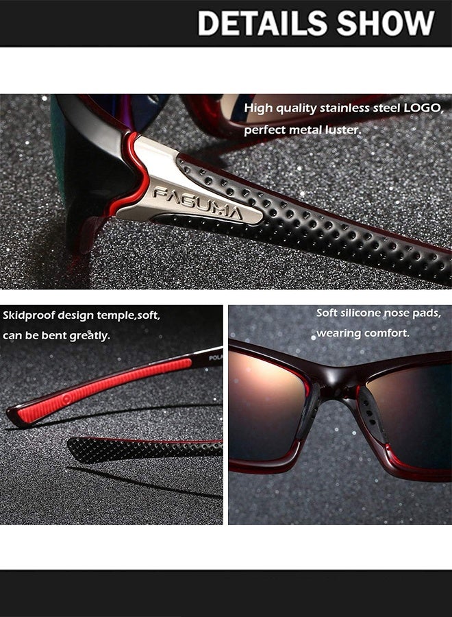 Sweet Life 2Pcs Sports Polarized Sunglasses For Men Cycling Driving Fishing UV400 Protection - Image 4