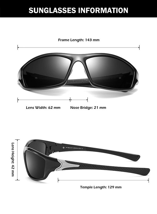 Sweet Life 2Pcs Sports Polarized Sunglasses For Men Cycling Driving Fishing UV400 Protection - Image 3