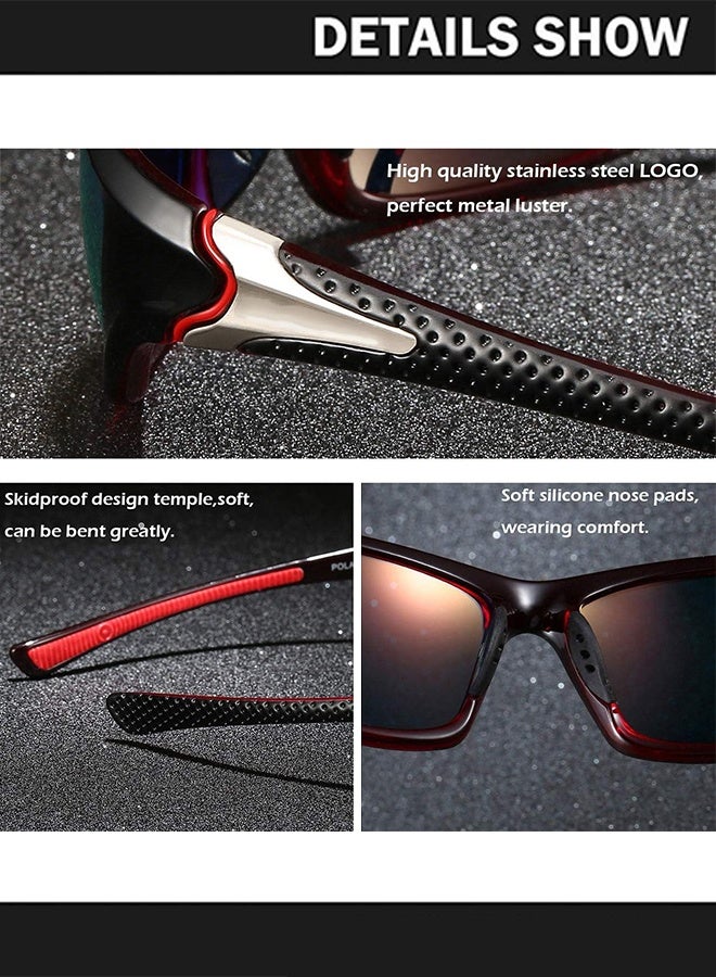 Sweet Life 2Pcs Sports Polarized Sunglasses For Men Cycling Driving Fishing UV400 Protection - Image 4