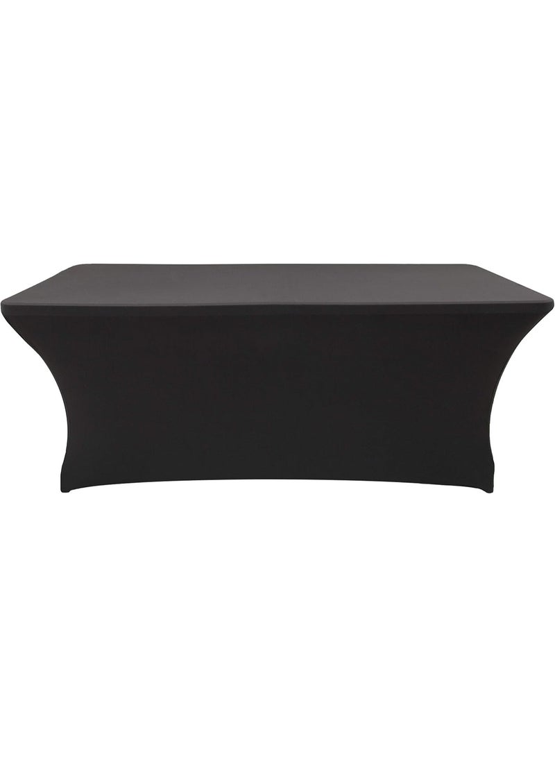 MOMENT [1.8M / 6FT] Spandex Tablecloth, 6FT Table Cover Rectangular Stretch Table Cloth Tight Fit Tablecloth for Parties, Trade Shows, Weddings and Events of All Kinds [Color : Black] - Image 4