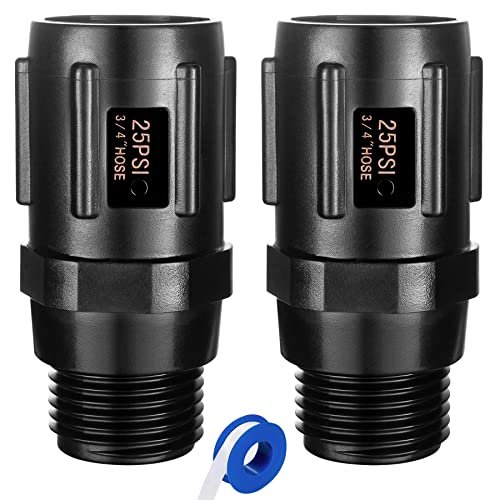 Breezliy 2pcs Garden Hose Pressure Regulator 25 PSI, 3/4" FHT × 3/4“ MHT, Pressure Reducer, Great for Drip Irrigation System Distributing Regulator drip Irrigation Parts emitters for drip line (2 Pack) - Image 1