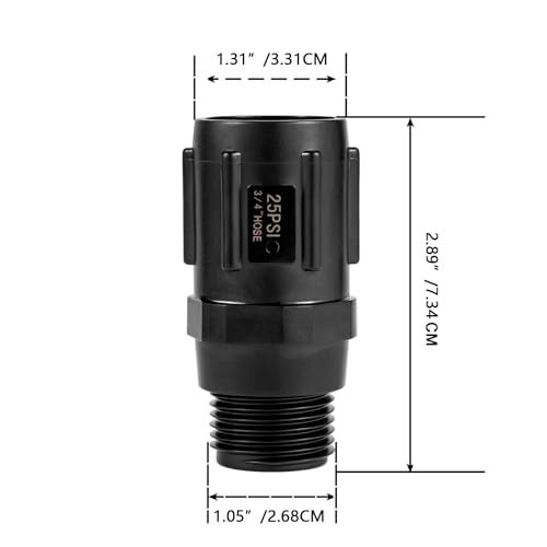 Breezliy 2pcs Garden Hose Pressure Regulator 25 PSI, 3/4" FHT × 3/4“ MHT, Pressure Reducer, Great for Drip Irrigation System Distributing Regulator drip Irrigation Parts emitters for drip line (2 Pack) - Image 2