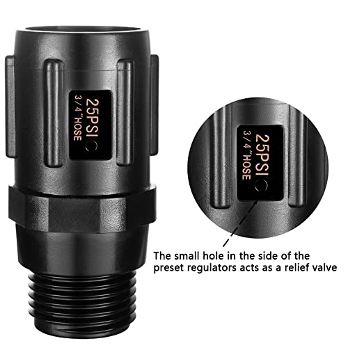 Breezliy 2pcs Garden Hose Pressure Regulator 25 PSI, 3/4" FHT × 3/4“ MHT, Pressure Reducer, Great for Drip Irrigation System Distributing Regulator drip Irrigation Parts emitters for drip line (2 Pack) - Image 3