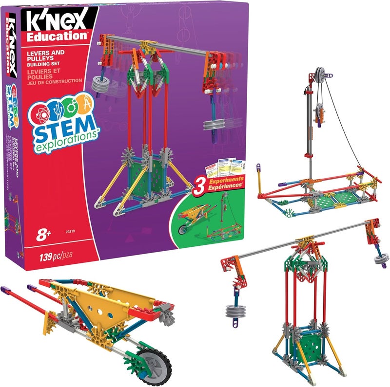 كي نيكس مجموعة بناء Basic Fun Knex 79319 Education STEM EXPLORATIONS: الروافع والبكرات - Image 1
