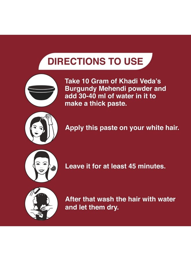 khadi veda Herbal Mehndi Henna Powder 100Gm Each (Pack Of 3)(Burgundy) - Image 5