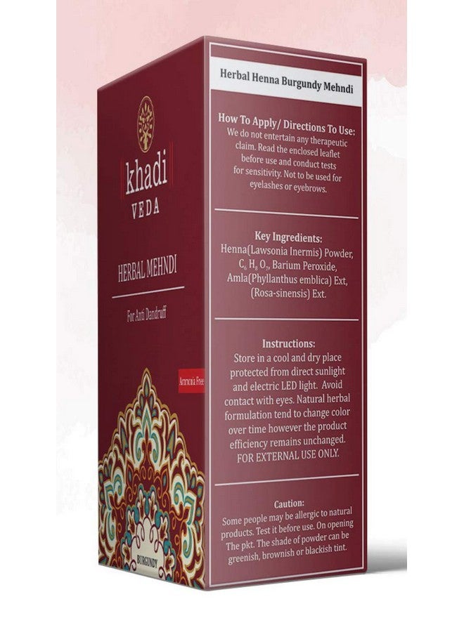 khadi veda Herbal Mehndi Henna Powder 100Gm Each (Pack Of 3)(Burgundy) - Image 2