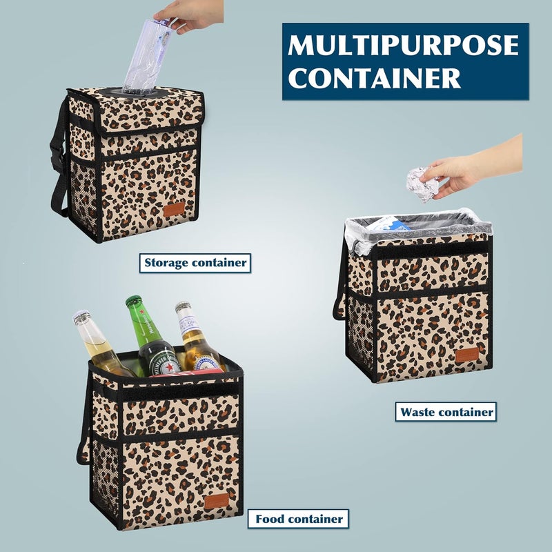 Femuar Leopard Print Car Trash Can - Image 3