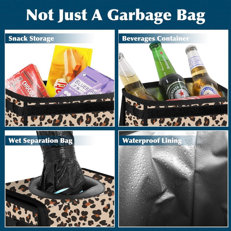 Femuar Leopard Print Car Trash Can - Image 4