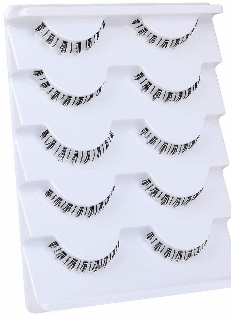 Excefore - False Eyelashes Bottom Lashes Natural Look Wispy Mink Clear Band DIY Reusable Soft Handmade Pack - Image 1
