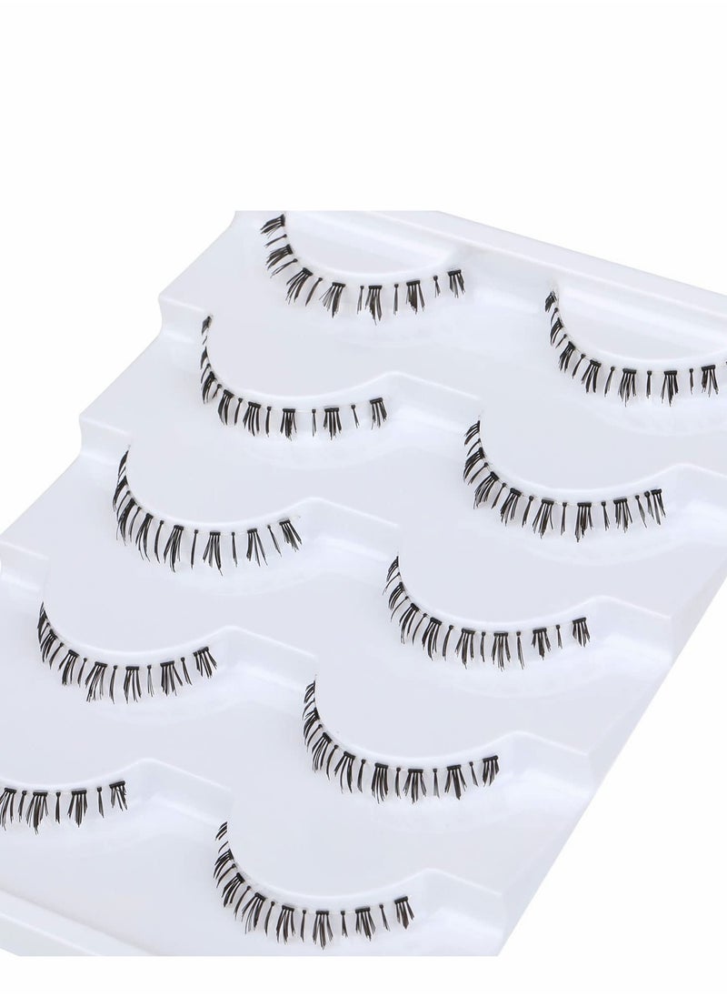 Excefore False Eyelashes Bottom Lashes Natural Look Wispy Mink Clear Band DIY Reusable Soft Handmade Pack  - Image 5