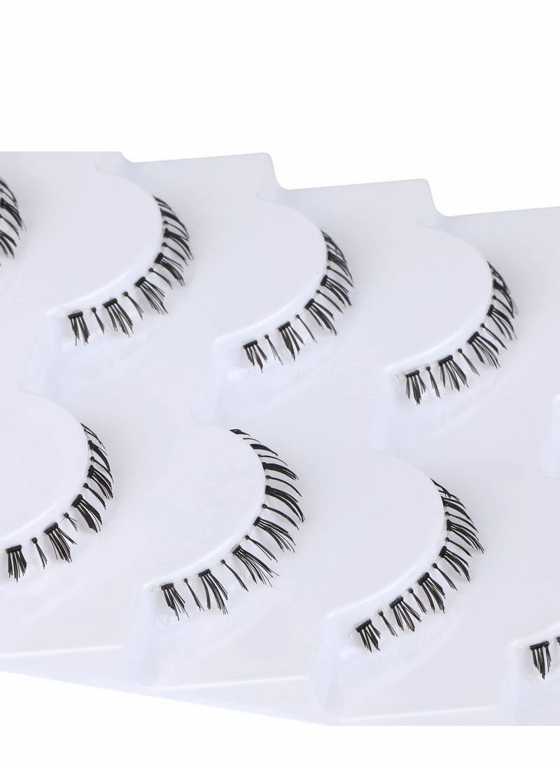 Excefore - False Eyelashes Bottom Lashes Natural Look Wispy Mink Clear Band DIY Reusable Soft Handmade Pack - Image 1