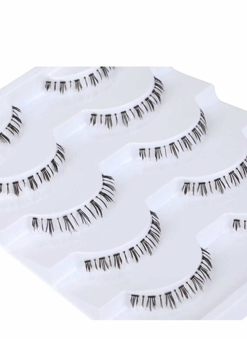 Excefore - False Eyelashes Bottom Lashes Natural Look Wispy Mink Clear Band DIY Reusable Soft Handmade Pack - Image 1