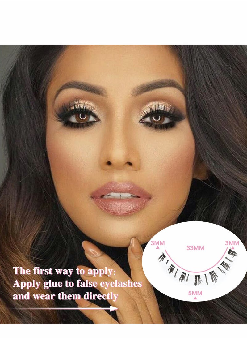 Excefore False Eyelashes Bottom Lashes Natural Look Wispy Mink Clear Band DIY Reusable Soft Handmade Pack  - Image 2
