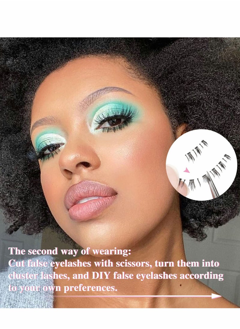 Excefore False Eyelashes Bottom Lashes Natural Look Wispy Mink Clear Band DIY Reusable Soft Handmade Pack  - Image 3