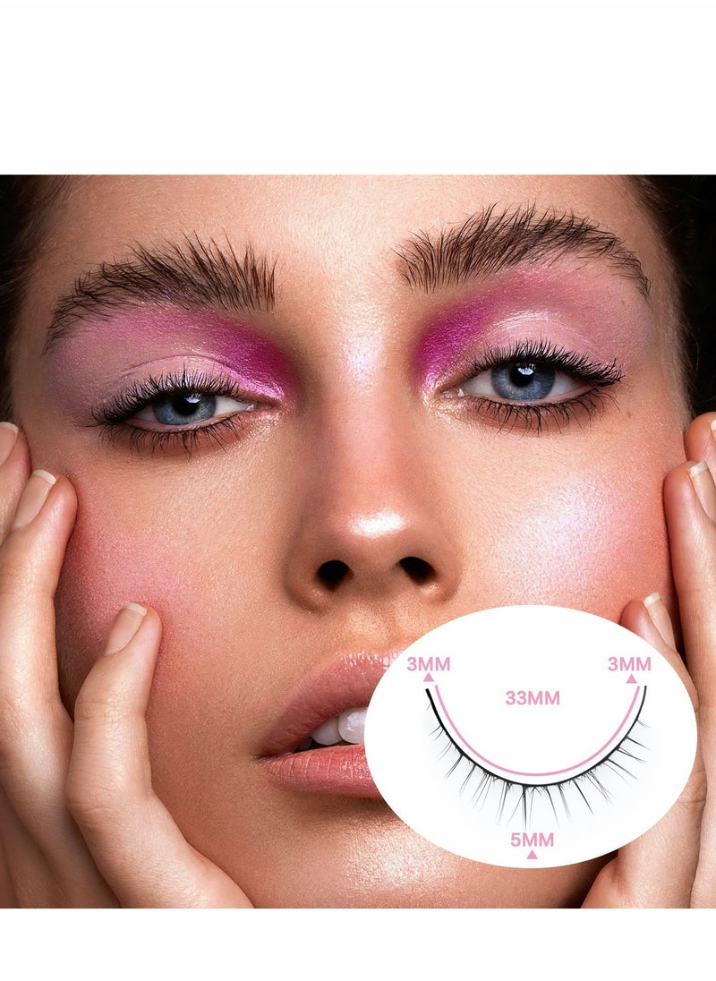 Excefore False Eyelashes Bottom Lashes Natural Look Wispy Mink Clear Band DIY Reusable Soft Handmade Pack  - Image 4