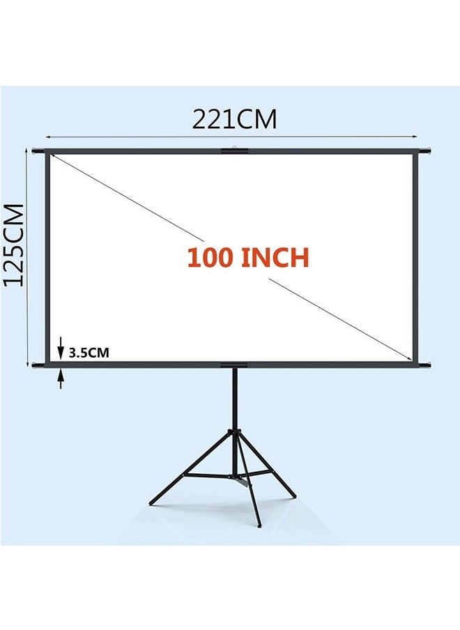 JCB CHIC Projector Screen and Stand, 16:9 4K HD Projector Screen Outdoor 100 inch Portable Projector Screen with Stand, Easy Setup, Wrinkle-Free, Outdoor Projector Screen for Backyard, Camping, Living Room(221 × 125cm)  - Image 2