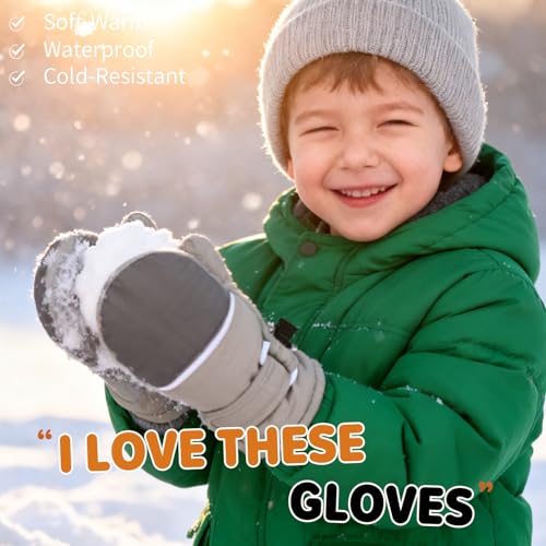 Weradau Fleece Lined Mittens for Baby Boys Girls,Baby Toddler Little Kids Winter Gloves Mittens for Children 2-4 Years - Image 2