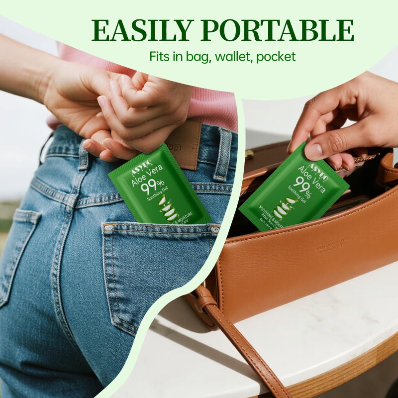 ASYBO 30 Pack Natural Aloe Vera Gel -99% Pure Moisturizing Aloe Vera, Soothing and Hydrating, Sunburn and Scar Repair, Portable Travel Size, After Sun Care for Face Body Hair - Image 4