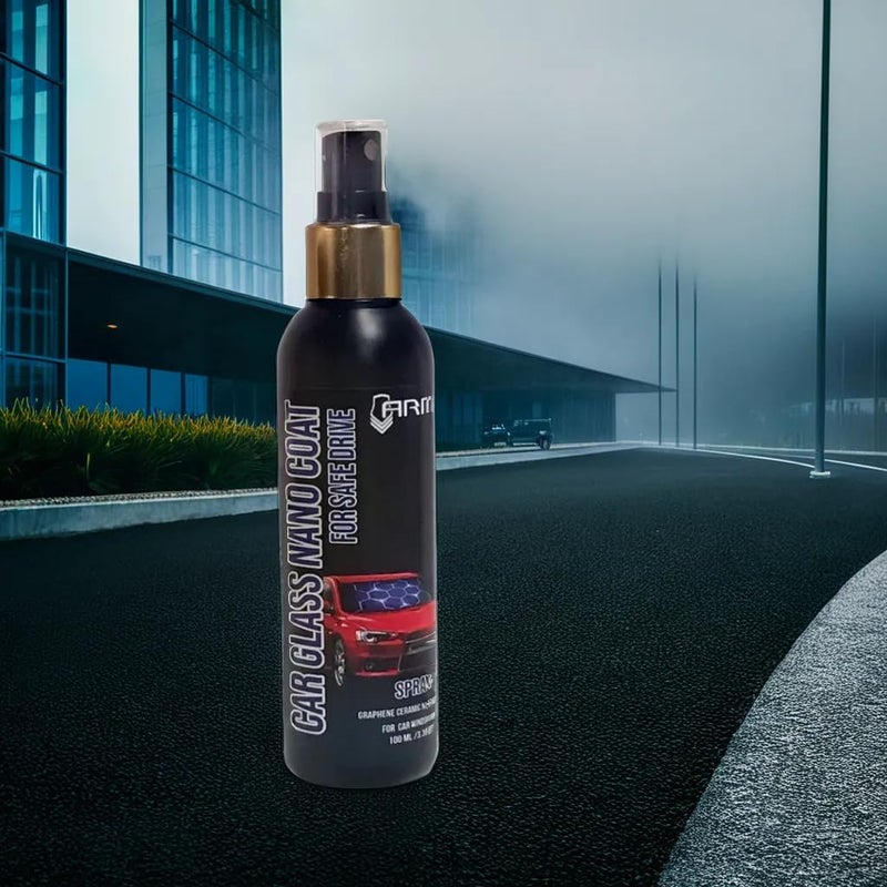 ARMI Ceramic Nanocoating For Car Windshield | Long-Lasting Hydrophobic Spray Coating For Windshields | Rain Repellent For All Glass Surfaces | Enhances Visibility & Safety, Black - Image 1