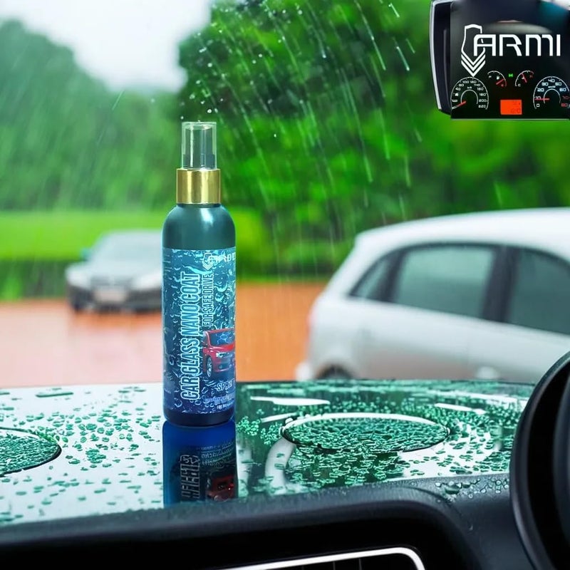 ARMI Ceramic Nanocoating For Car Windshield | Long-Lasting Hydrophobic Spray Coating For Windshields | Rain Repellent For All Glass Surfaces | Enhances Visibility & Safety, Black - Image 4