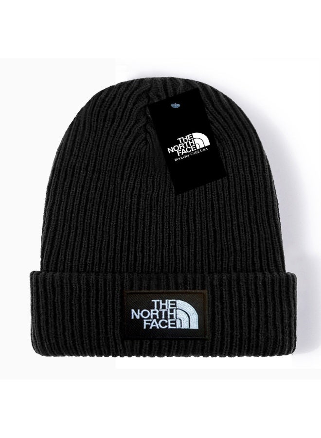 ذا نورث فيس The North Face Black Rib-Knit Beanie – Featuring Contrasting White Logo Patch and Sleek Urban Design