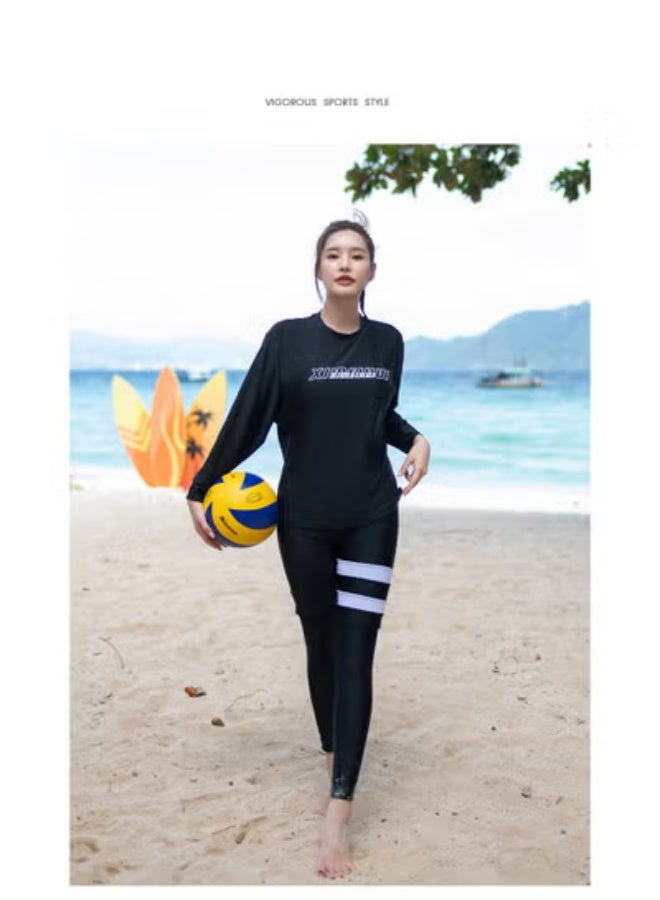 Women's Five Piece Swimsuit Long Pants Long Sleeved Swimsuit UV Resistant Swimsuit Diving Surfing Swimsuit - Image 2