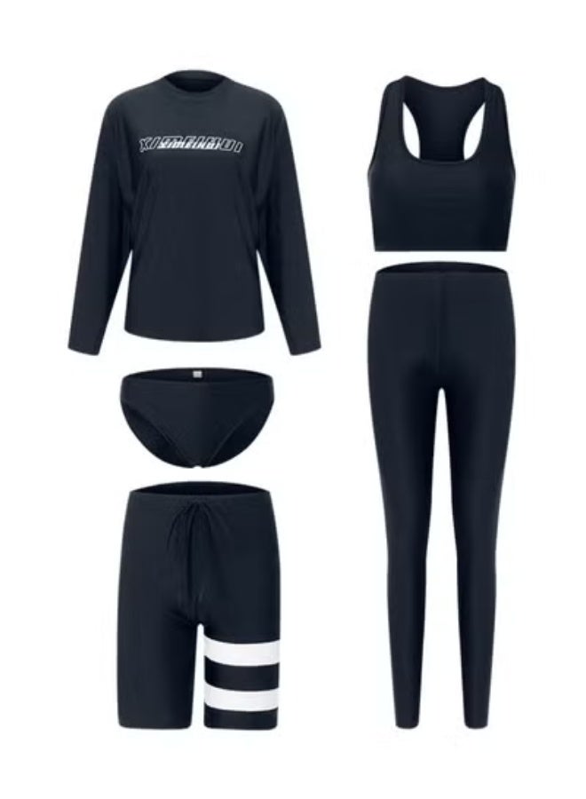 Women's Five Piece Swimsuit Long Pants Long Sleeved Swimsuit UV Resistant Swimsuit Diving Surfing Swimsuit - Image 4