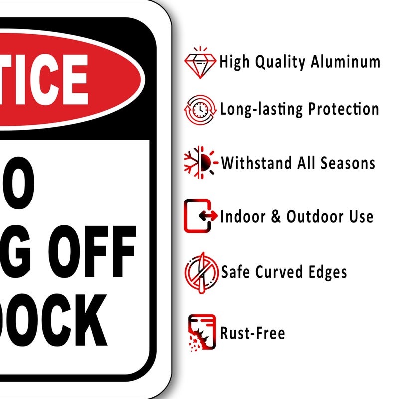 Work House Signs Notice No Diving Off Of Dock Outdoor Signs - Surface Dock Sign - Pool Signs - Safety Outdoor Sign - No Diving Sign - Danger Sign - No Diving Pool Sign - Danger Deck - 8.5" X 10" - Image 2
